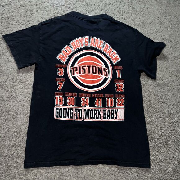 Vintage 90's 1990 Detroit Pistons Bad Boys Back to Back Champions T-Shirt Medium - Picture 1 of 6